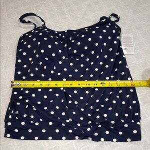 Navy Polka Dot Bikini Top